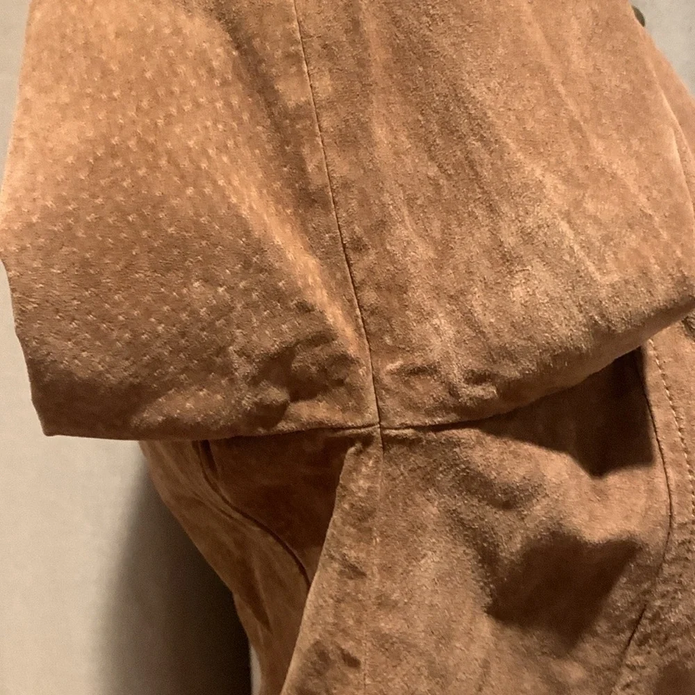 A.M.I Light Brown 100% Leather Jacket Size Large - Picture 8 of 16